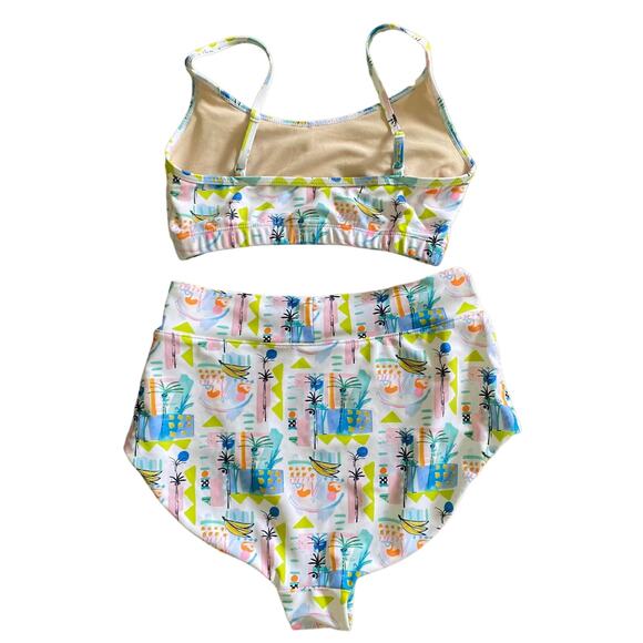 Maisonette Women's Printed Mott50 2pc Swimsuit Adjustable Straps Multicolor XS - Picture 2 of 3